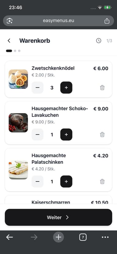 Gerichte wählen
