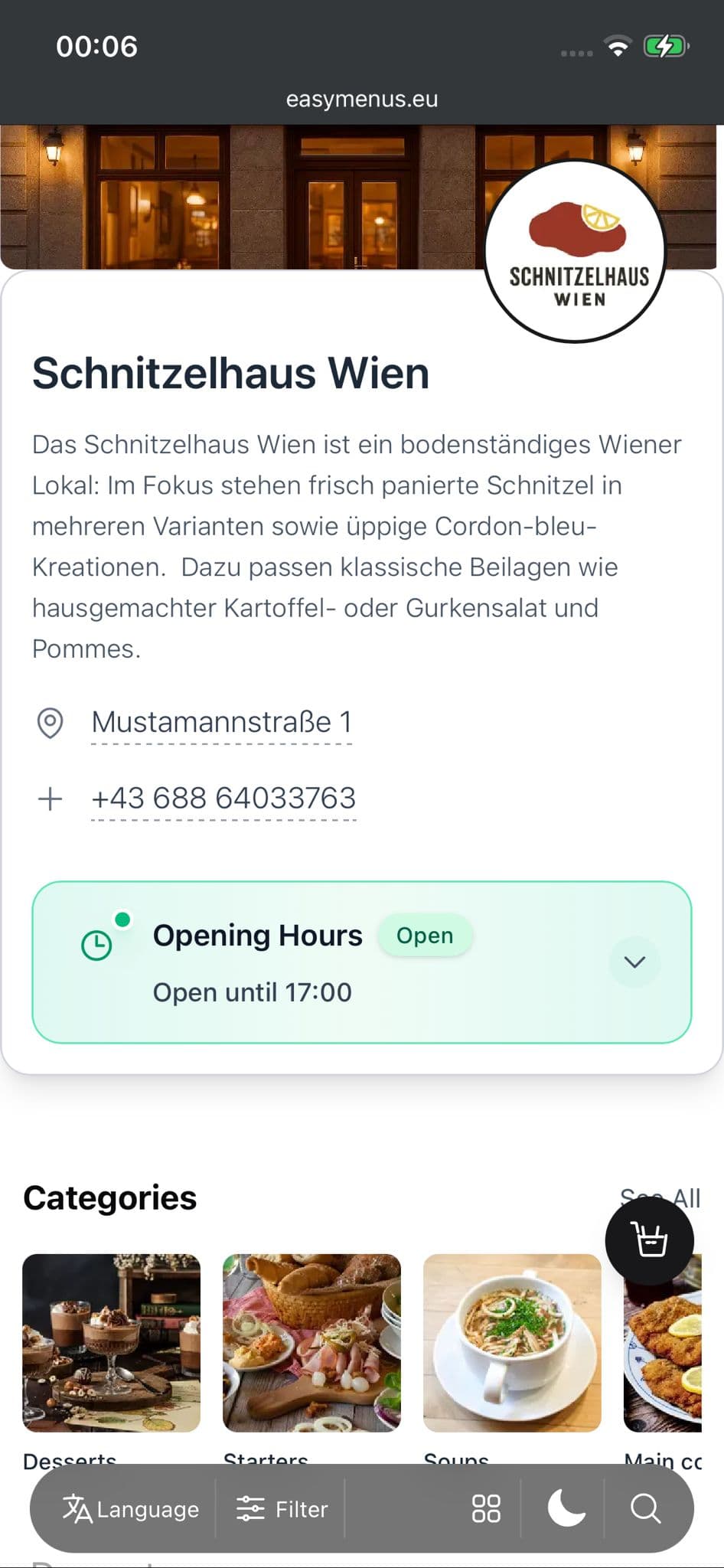EasyMenus Speisekarte