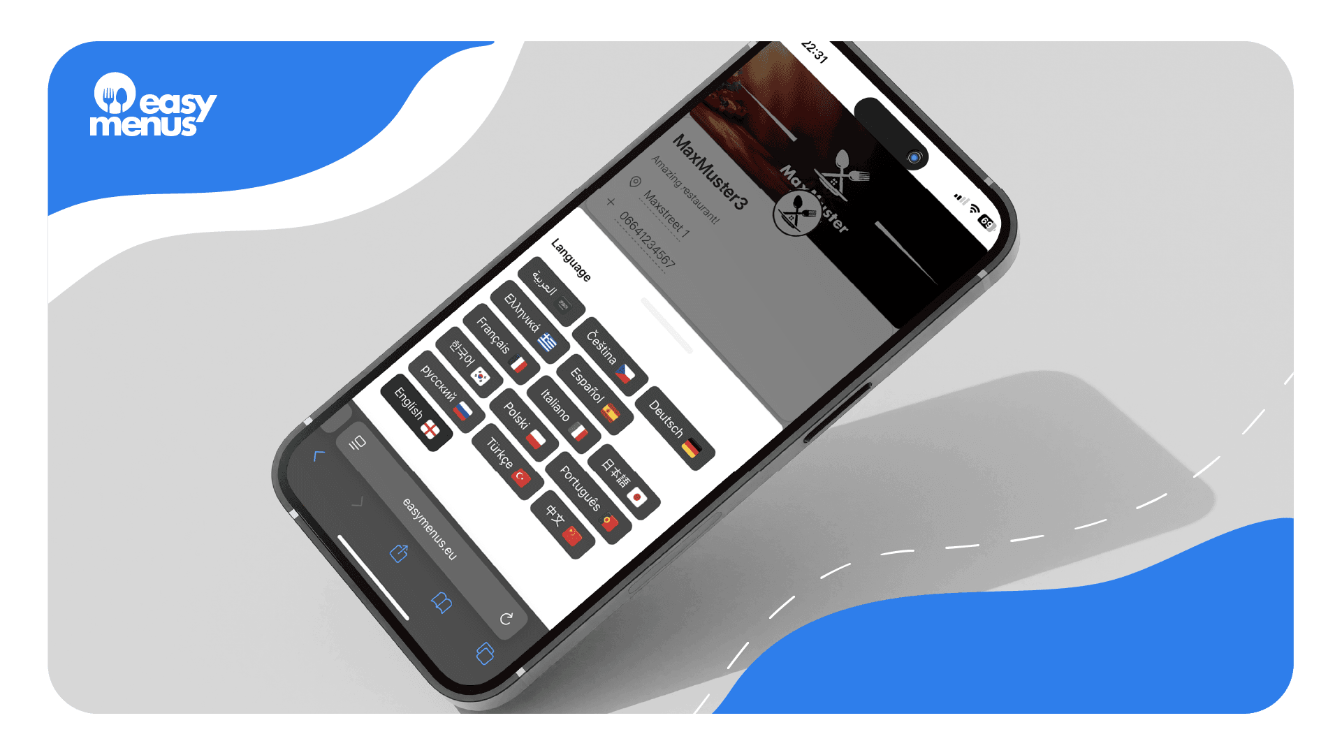 pdf and phone with digital restaurant menu