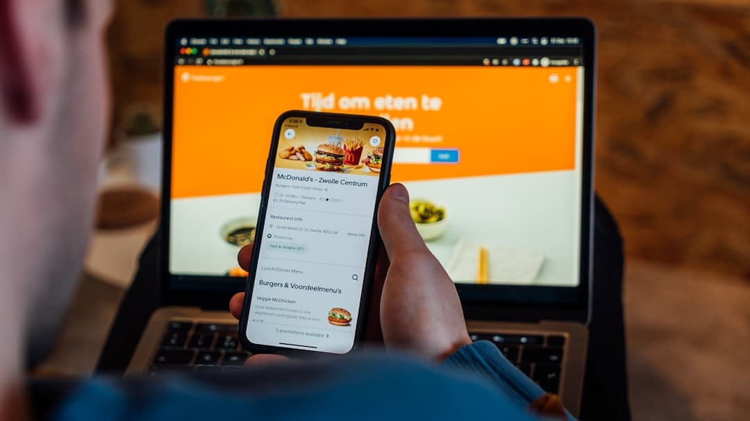 Smartphone displaying a restaurant online order confirmation message with pickup instructions